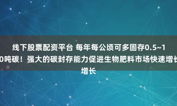 线下股票配资平台 每年每公顷可多固存0.5~1.0吨碳！强大的碳封存能力促进生物肥料市场快速增长